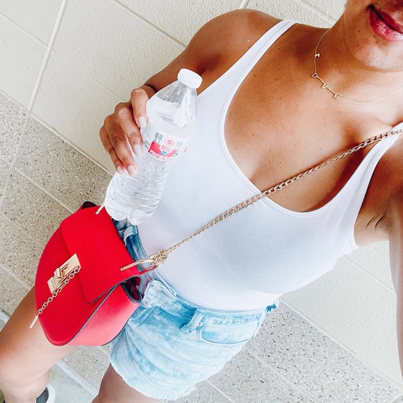 Handbags - Red faux leather crossbody bag